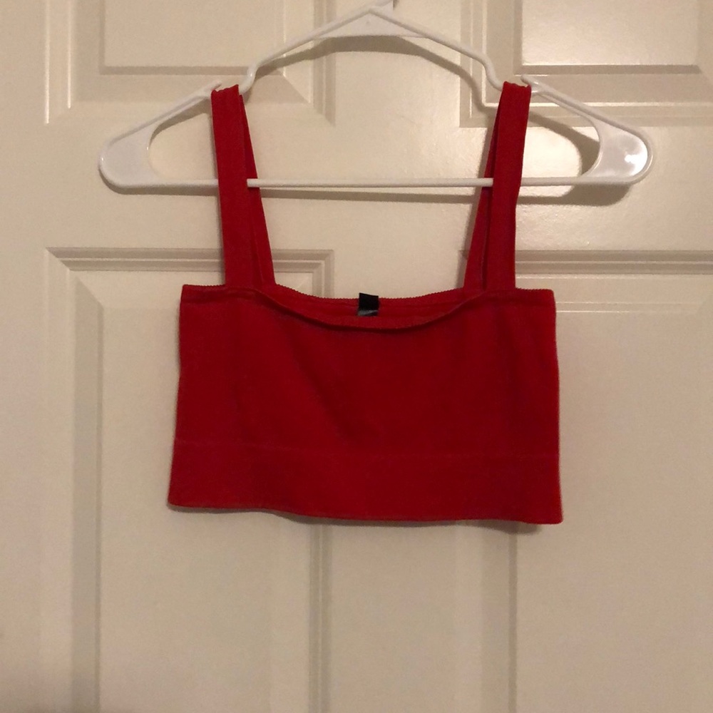 Cropped red tank